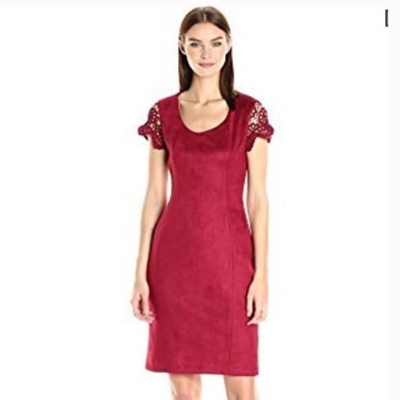 Nanette Lepore | Red Suede Like Dress Sz 10 - Picture 10 of 10